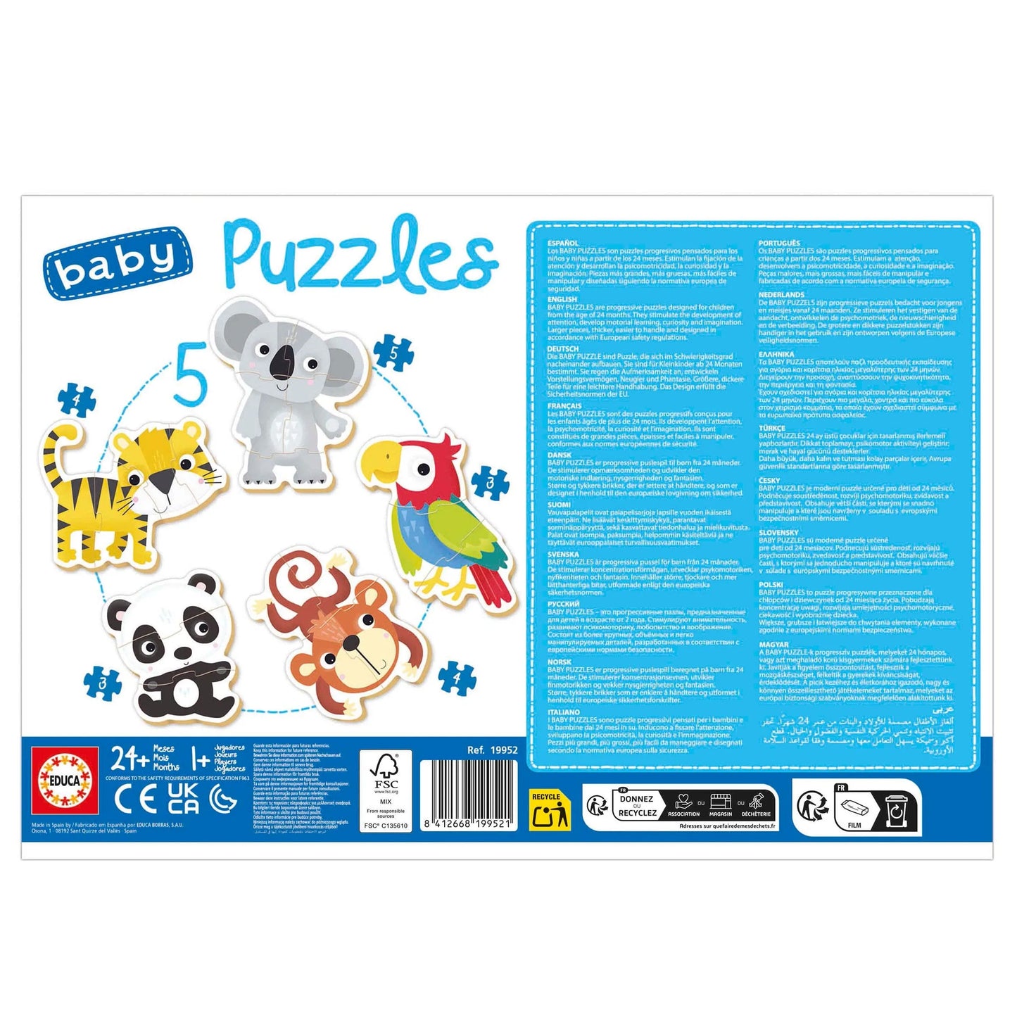 Baby Puzzles Wild Fauna-Vaikiškos dėlionės-Brain Games LT