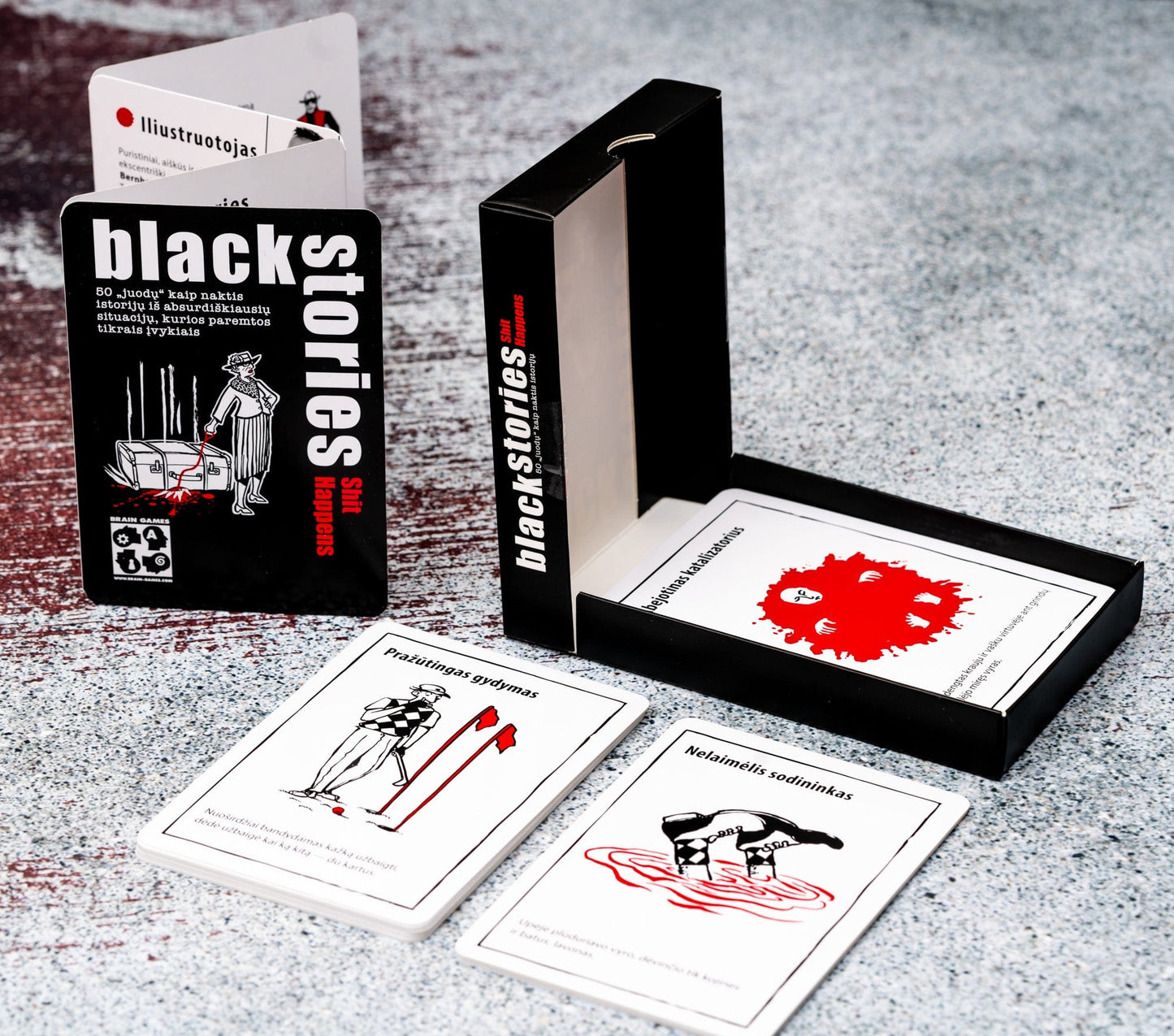 Brain Games LT Stalo žaidimai Black Stories Shit Happens