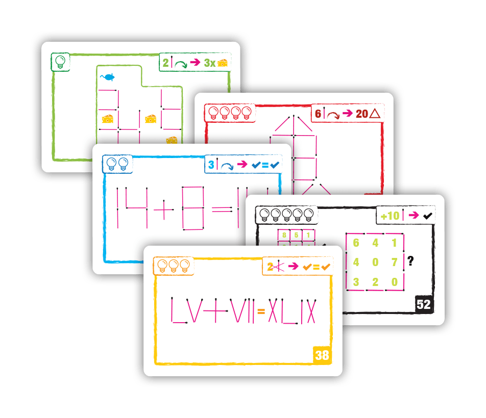 Brain Games LT Stalo žaidimai Logic Cards Matchsticks