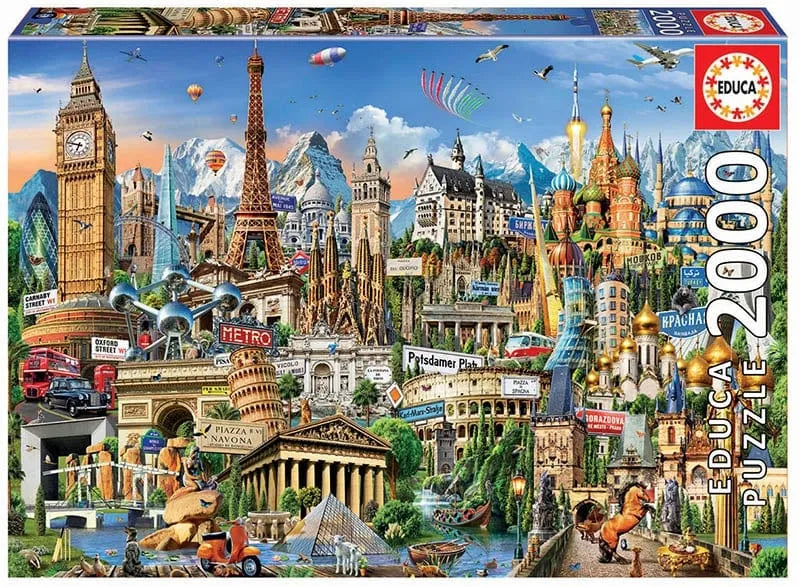 Europe Landmarks, 2000-Universalios dėlionės-Brain Games LT