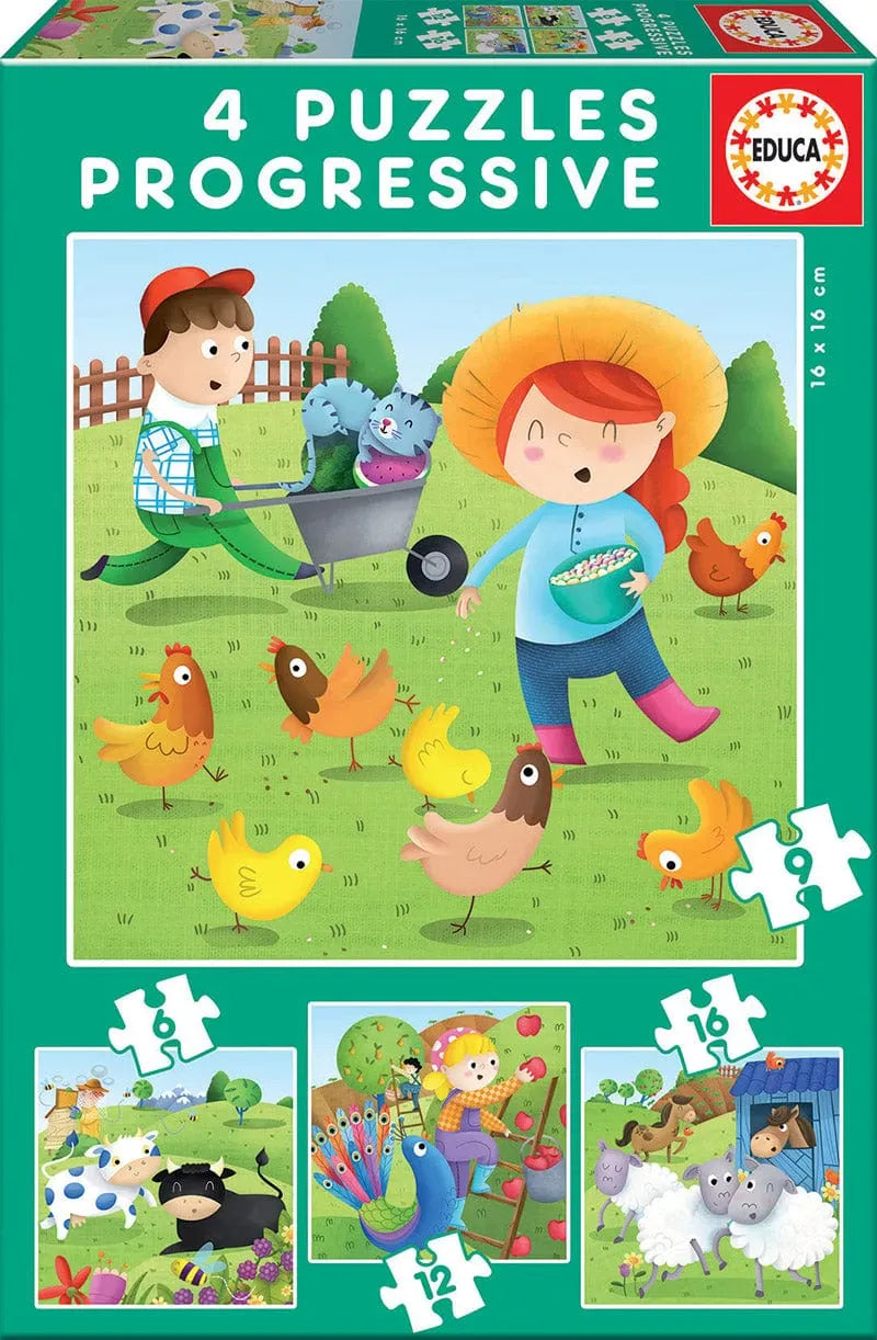 Farm animals 6, 9, 12, 16-Vaikiškos dėlionės-Brain Games LT