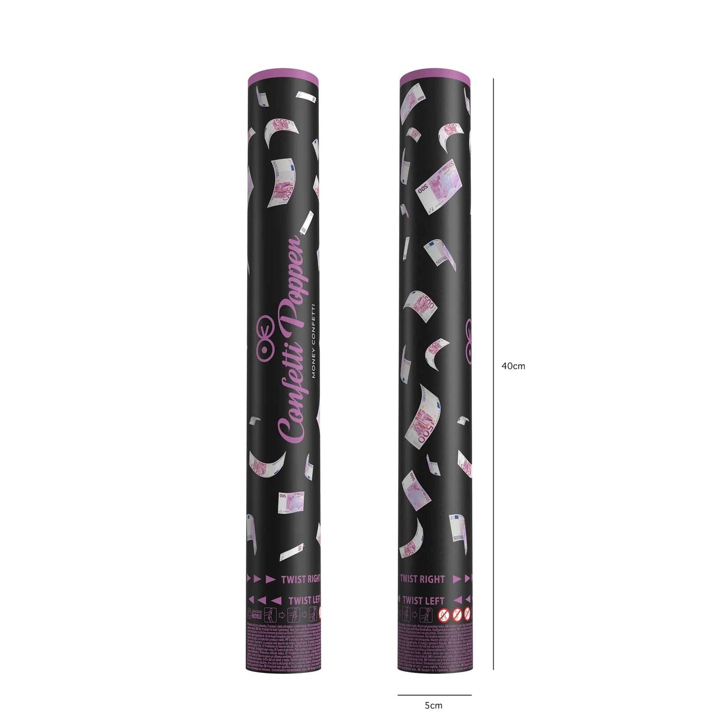 Godan Kita 500 eurų banknotai su konfeti, 40 cm