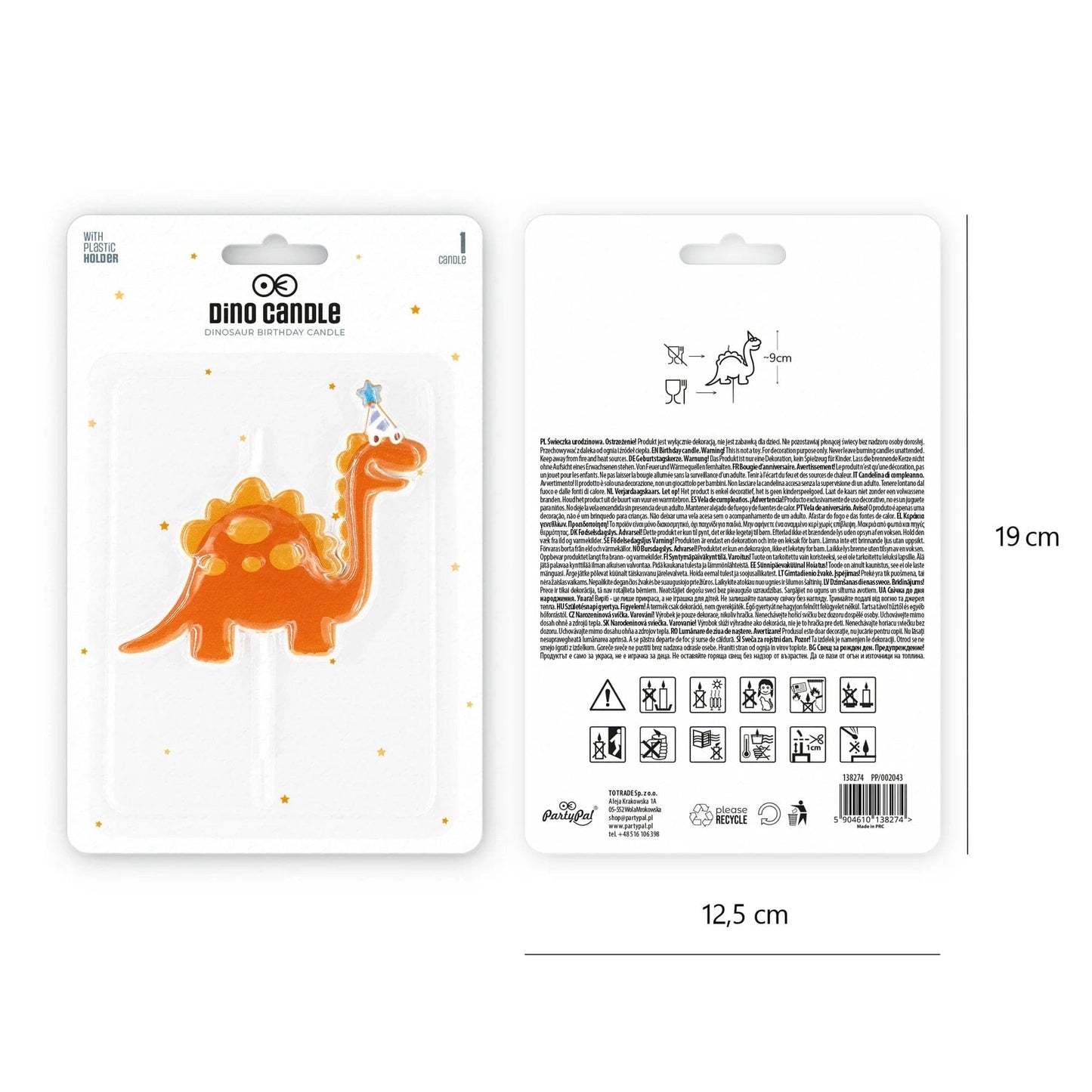 Godan Kita Dinozauro formos gimtadienio žvakė, 1 vnt.