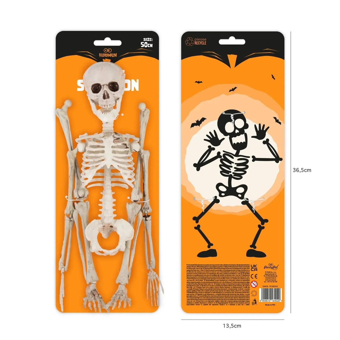 partypal Kita Helovino dekoracija - skeletas, 50 cm
