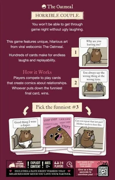 Exploding Kittens Stalo žaidimai Horrible Couple