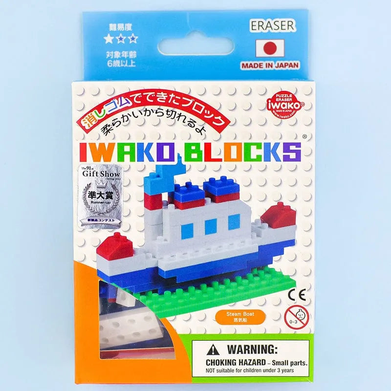 IWAKO trintukų – dėlionių rinkinys „Steamboat Kit“ Blocks-Kita-Brain Games LT
