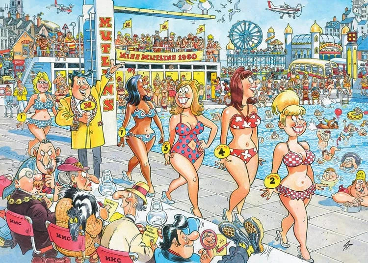 Jumbo Universalios dėlionės Wasgij Retro Destiny 9: Super Models! 1000