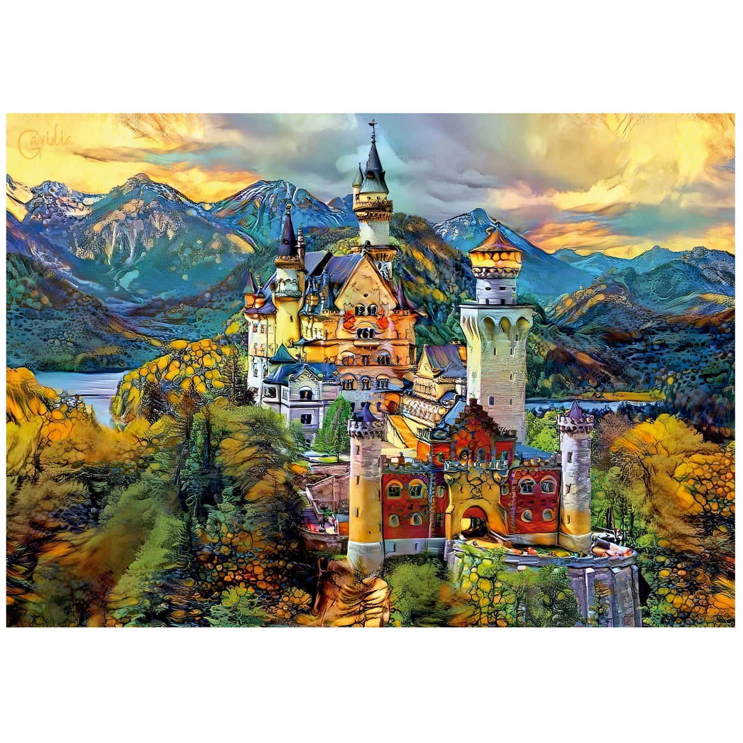 Neuschwanstein Castle, 1000-Universalios dėlionės-Brain Games LT