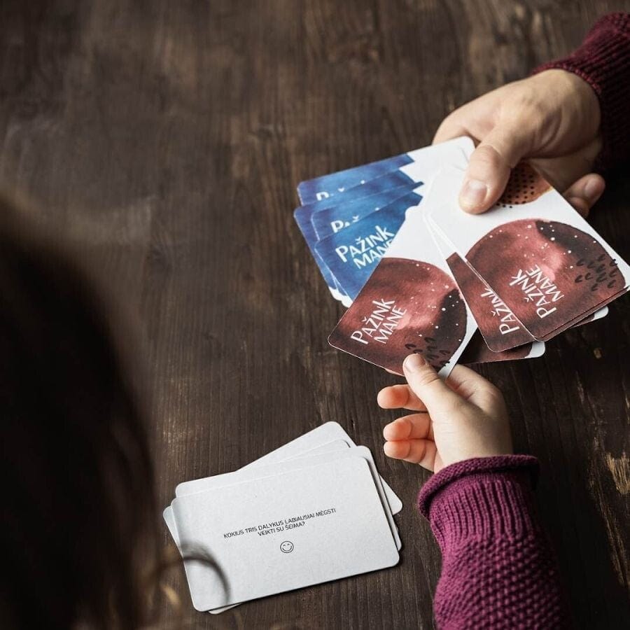 Pokalbių gidas Stalo žaidimai „Pažink mane” pokalbių kortelės šeimai