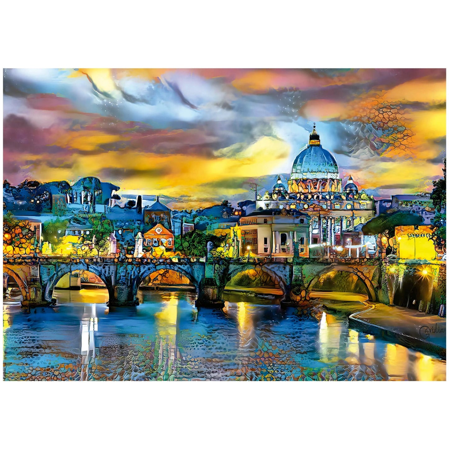 St. Peter s Basilica And The St. Angelo Bridge, 1500-Universalios dėlionės-Brain Games LT