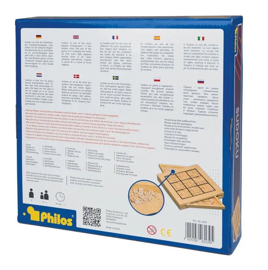 Philos Klasikiniai žaidimai Sudoku medinėje dėžutėje