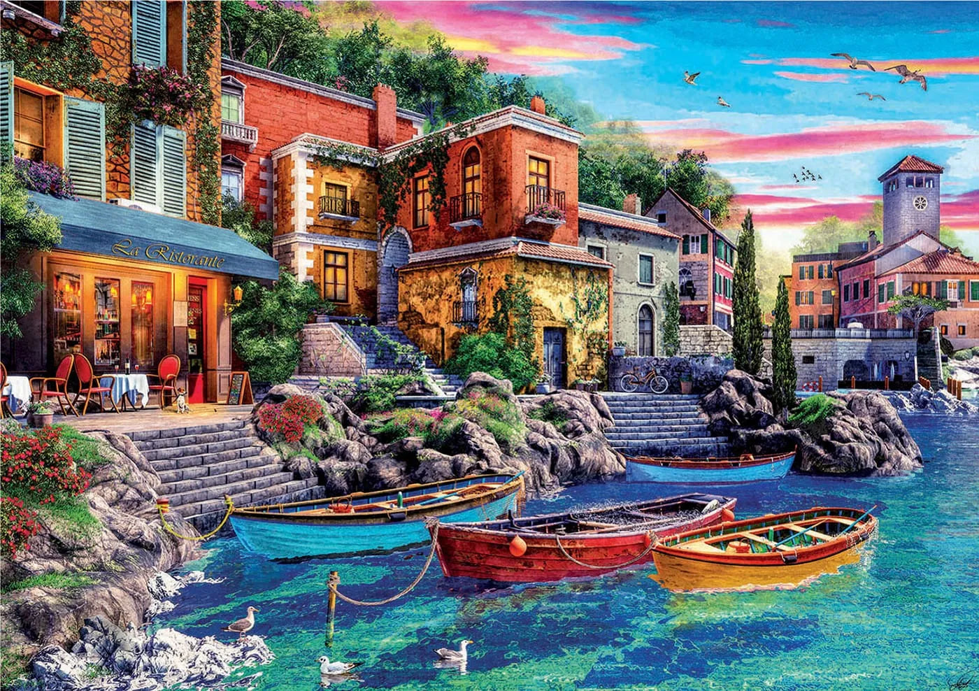 Sunset in Como, 3000-Universalios dėlionės-Brain Games LT