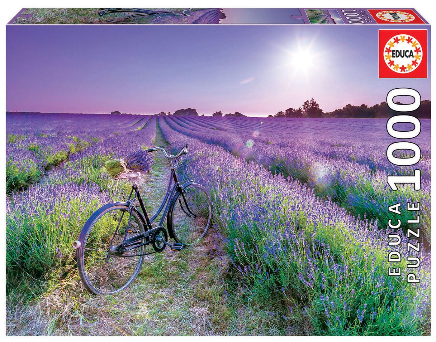 Educa Universalios dėlionės Bike in a Lavender Field, 1000