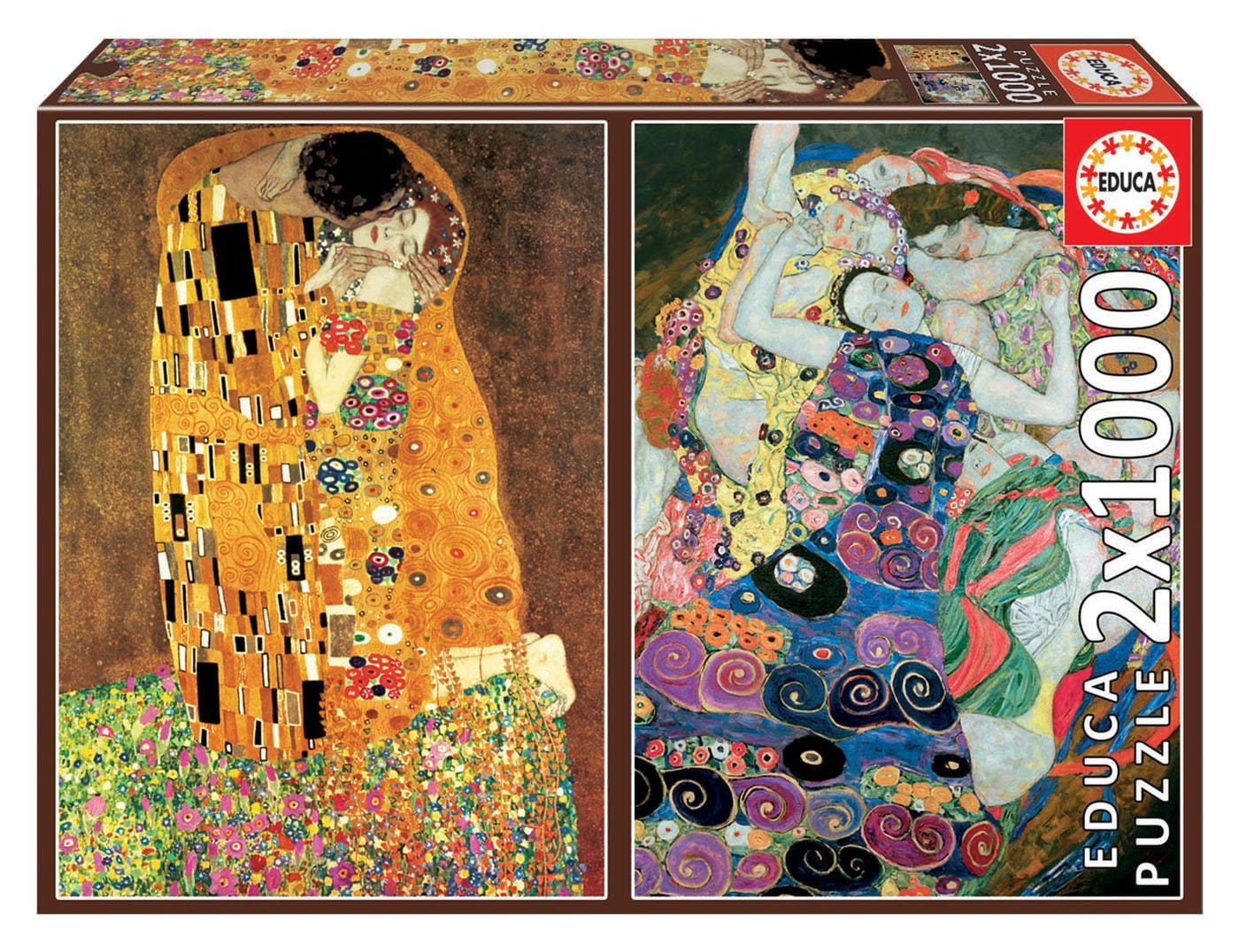 Educa Universalios dėlionės The Kiss + The Maiden, Gustav Klimt, 2 x 1000