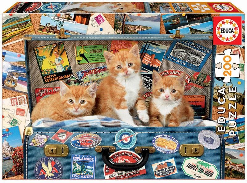 Educa Universalios dėlionės Travelling kittens, 200