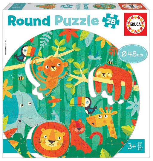 Educa Vaikiškos dėlionės The Jungle Round Puzzle, 28 pcs