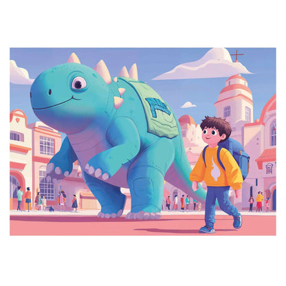 4 in a Box Puzzles. Friendly Dinos-Vaikiškos dėlionės-Brain Games LT