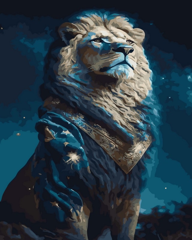 Didingas liūtas po žvaigždėtu dangumi, 40x50 cm