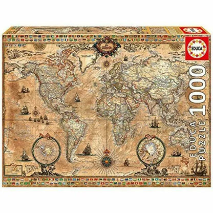 Antique world map, 1000-Universalios dėlionės-Brain Games LT