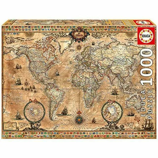 Antique world map, 1000-Universalios dėlionės-Brain Games LT