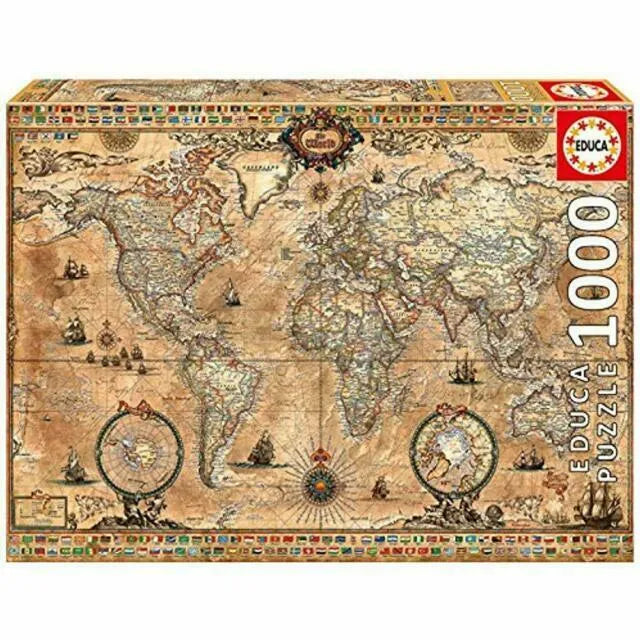 Antique world map, 1000-Universalios dėlionės-Brain Games LT