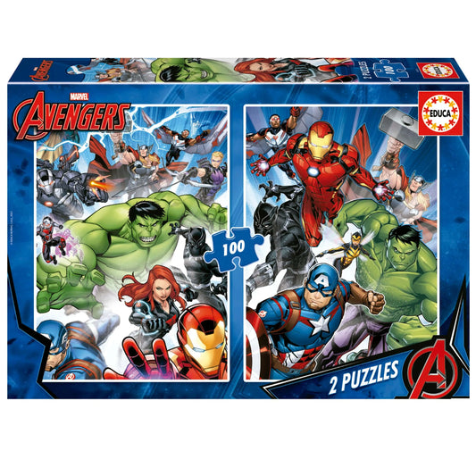Avengers, 2 x 100-Vaikiškos dėlionės-Brain Games LT