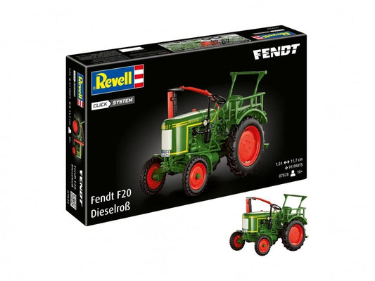 Baksas Surenkami modeliai Revell - Fendt F20 Dieselroß Tractor (Click System), 1/24