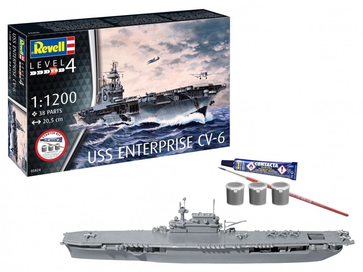 Baksas Surenkami modeliai Revell - USS Enterprise CV-6, 1/1200