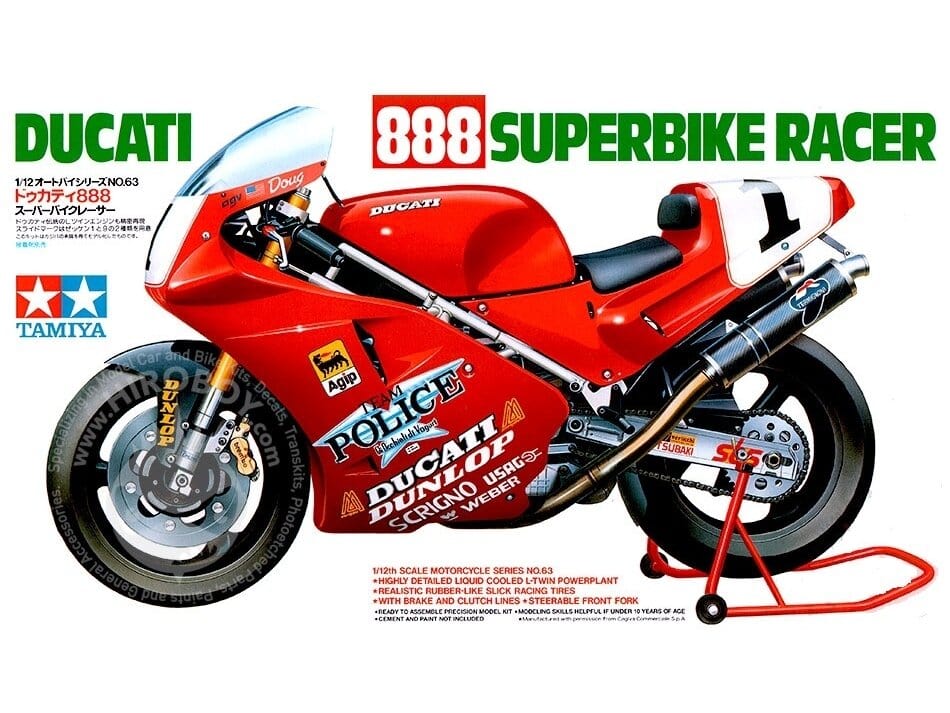 Baksas Surenkami modeliai Tamiya - Ducati 888 Superbike Racer
