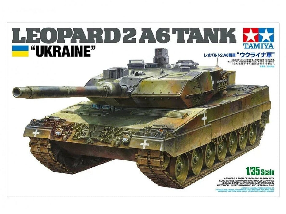 Baksas Surenkami modeliai Tamiya - Leopard 2A6 Tank "Ukraine", 1/35