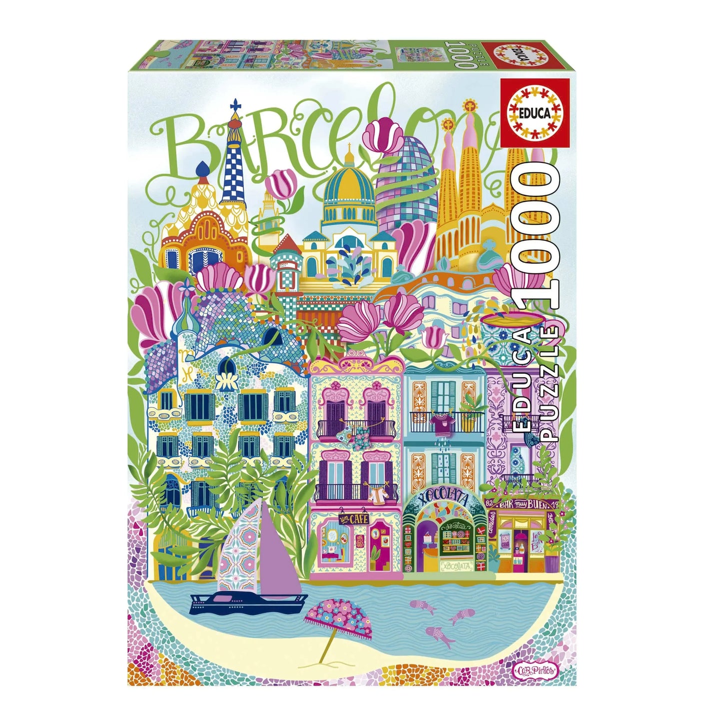 Barcelona - Car Pintos, 1000-Universalios dėlionės-Brain Games LT