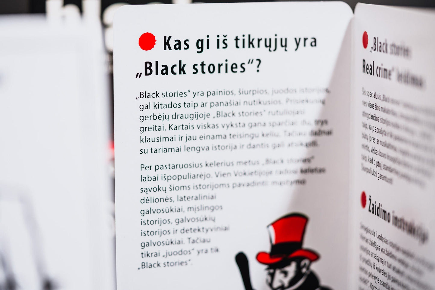 Brain Games LT Stalo žaidimai Black Stories Real Crime