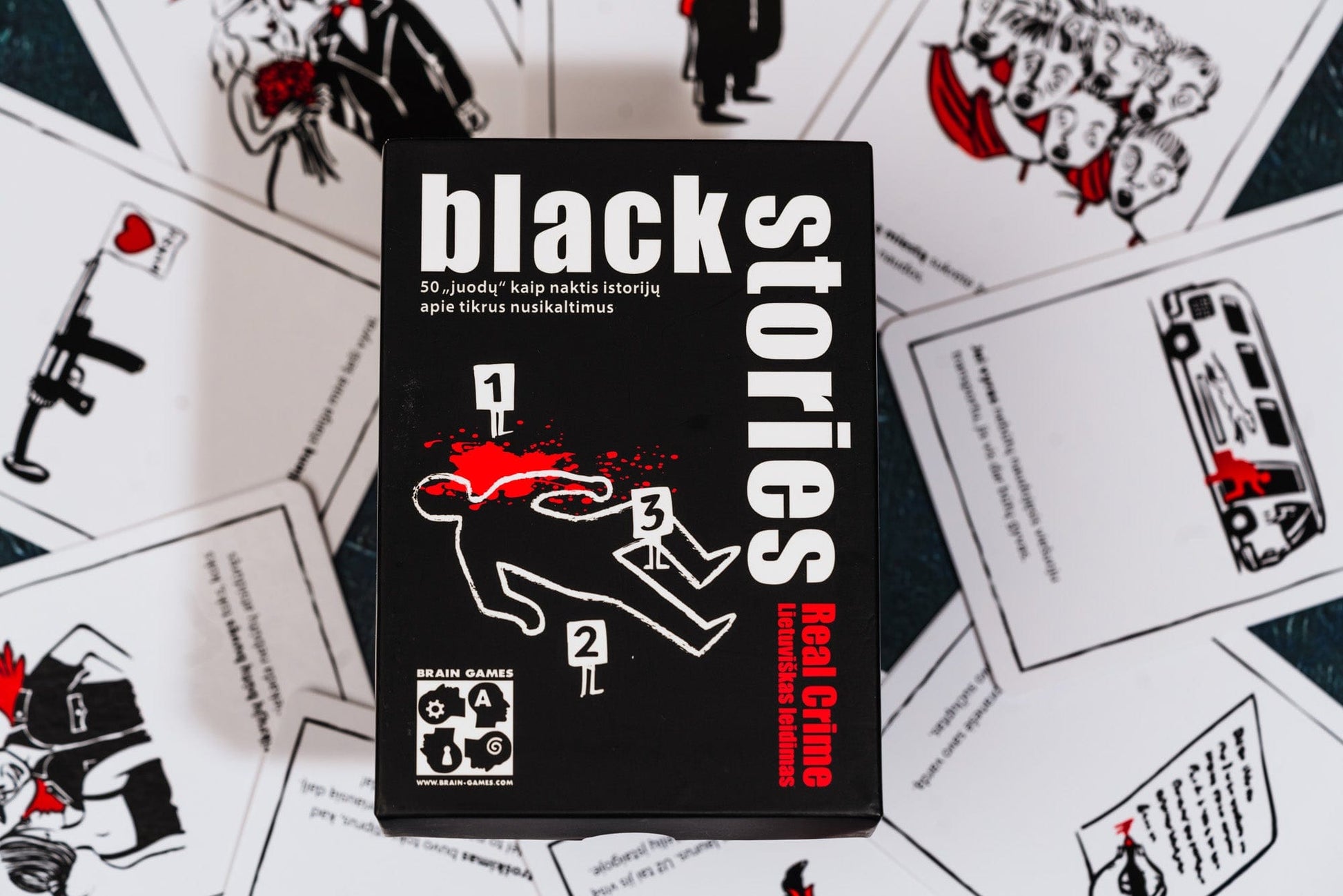 Brain Games LT Stalo žaidimai Black Stories Real Crime