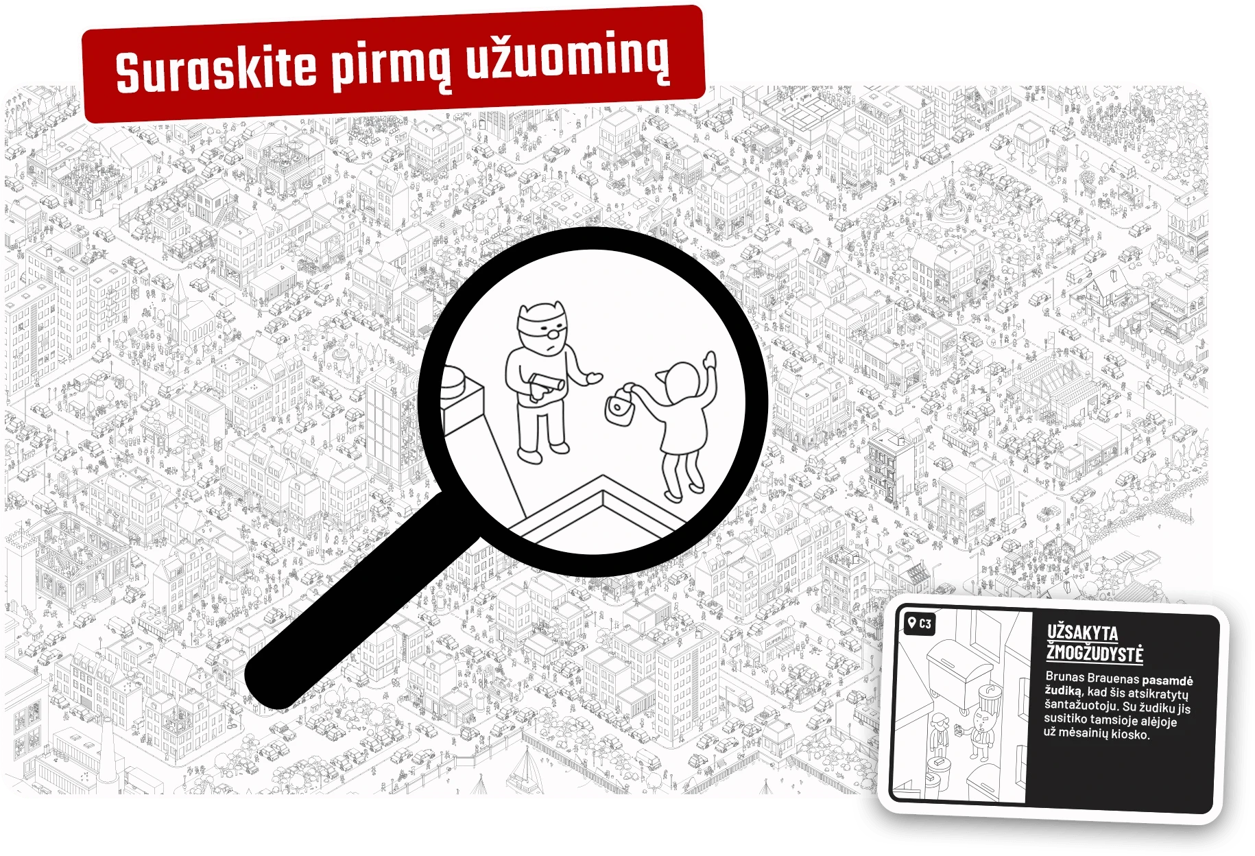 Brain Games LT Stalo žaidimai MicroMacro: nusikaltimų miestas