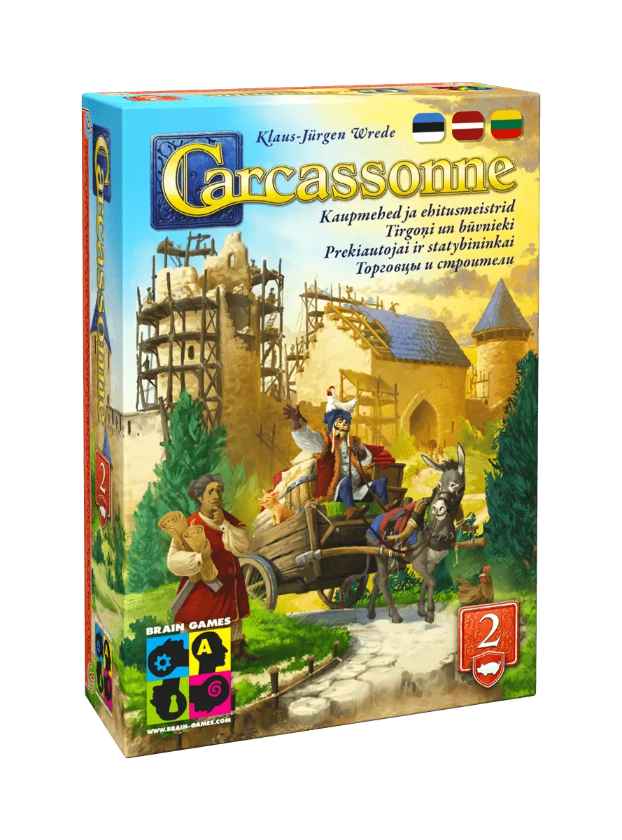 Carcassonne 2: prekiautojai ir statybininkai (Papildymas)(2025)-Stalo žaidimai-Brain Games LT
