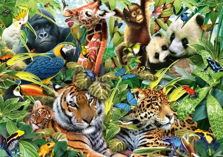 Colorful animal kingdom, 1500-Universalios dėlionės-Brain Games LT