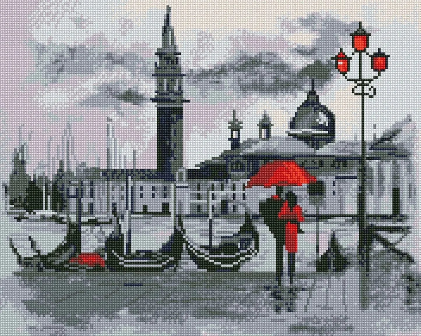 Deimantinė mozaika Romantiškas susitikimas Venecijoje 40x50 cm-Rankdarbiai-Brain Games LT