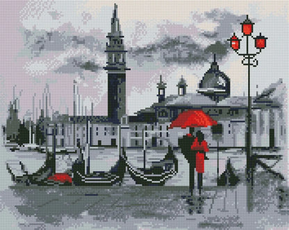 Deimantinė mozaika Romantiškas susitikimas Venecijoje 40x50 cm-Rankdarbiai-Brain Games LT