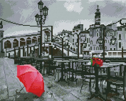Deimantinė mozaika Rožės Venecijos kavinėje 40x50 cm-Rankdarbiai-Brain Games LT