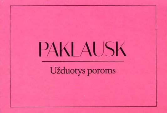 Deividas Bimba Stalo žaidimai Pokalbių kortelės PAKLAUSK | UŽDUOTYS POROMS