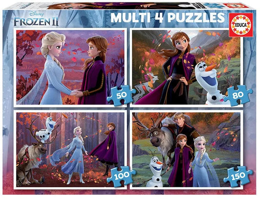 Dėlionių rinkinys Frozen II, 50, 80, 100, 150-Vaikiškos dėlionės-Brain Games LT