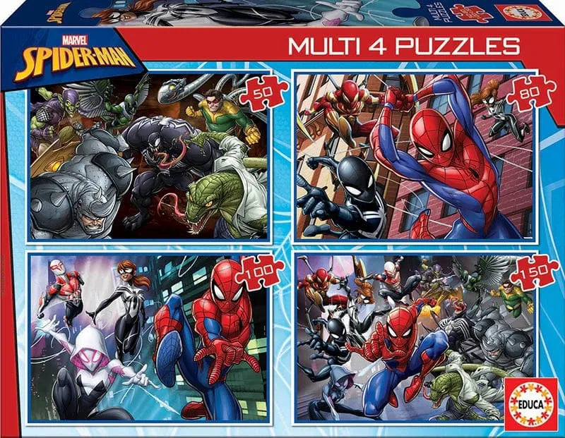 Dėlionių rinkinys Spider-Man, 50, 80, 100, 150-Vaikiškos dėlionės-Brain Games LT