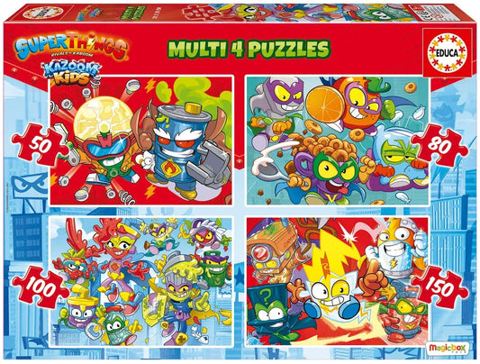 Dėlionių rinkinys Superthings, 50, 80, 100, 150-Vaikiškos dėlionės-Brain Games LT