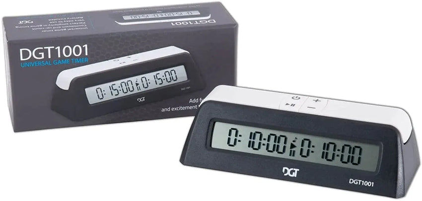 DGT 1001 digital chess clock black/white-Klasikiniai žaidimai-Brain Games LT