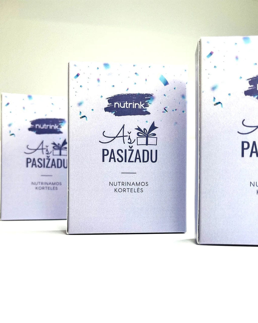 Dinaminis bitas Stalo žaidimai Nutrinamos kortelės „Aš pasižadu“ gimtadienio šventei!