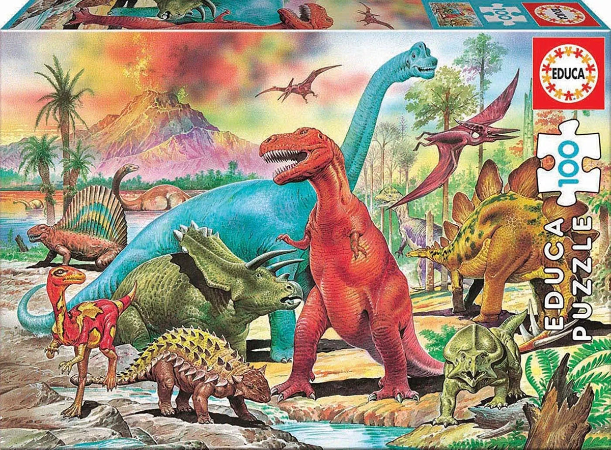Dinosaurs, 100-Vaikiškos dėlionės-Brain Games LT