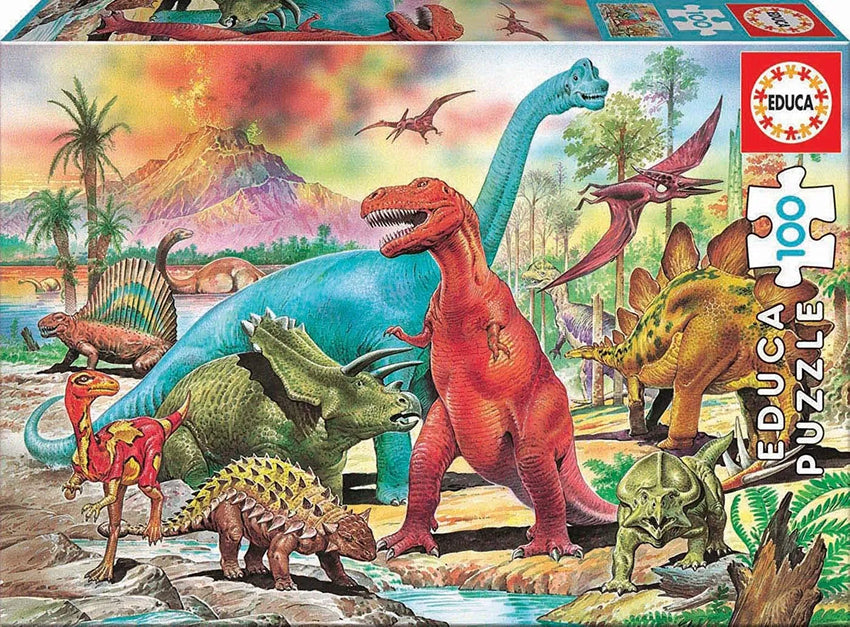 Dinosaurs, 100-Vaikiškos dėlionės-Brain Games LT
