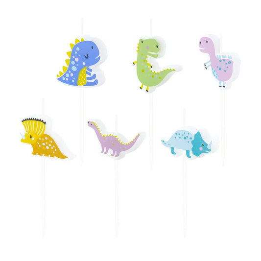 Dinozaurų formos žvakių rinkinys, 6 vnt.-Kita-Brain Games LT