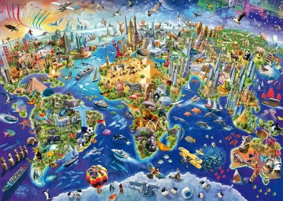 Discover the World, 1000-Universalios dėlionės-Brain Games LT