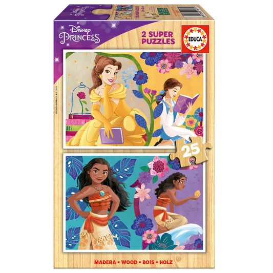 Disney Princess, 2 x 25-Vaikiškos dėlionės-Brain Games LT